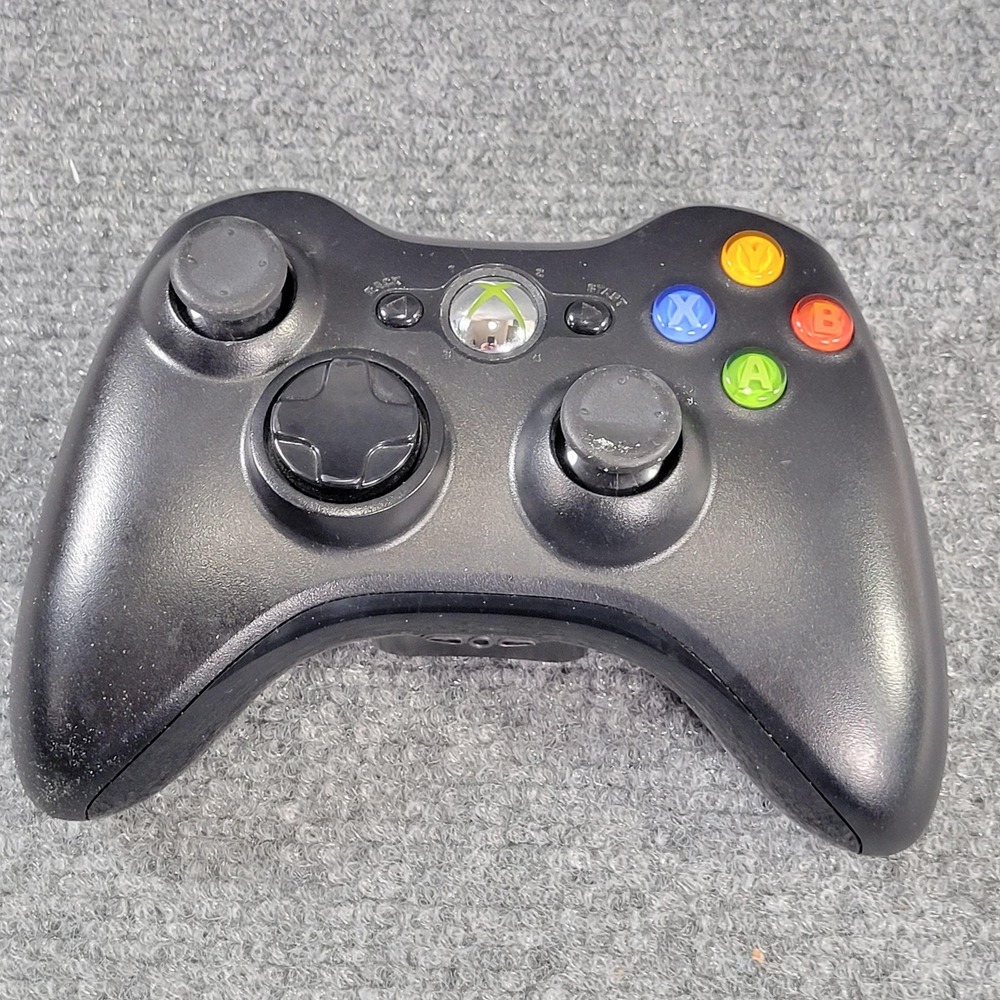 Microsoft Xbox 360 Wireless Controller 1409 X853164-013 Black Gamepad Official